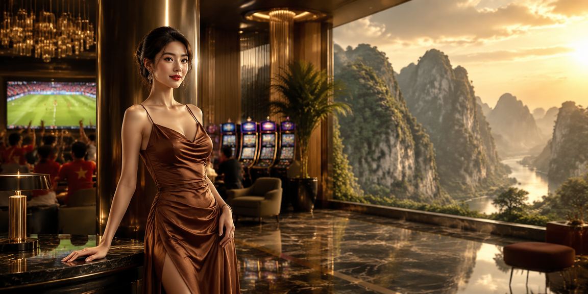 Người chơi thử vận may với slot game tại quán cà phê nhìn ra núi đá Ninh Bình